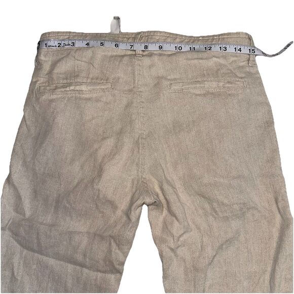 Zara Pull On Wide Leg Linen Blend Pants Size 29 Drawstring Pockets Beachy - Picture 4 of 6